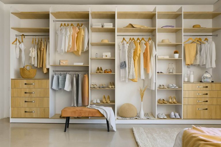 decluttered wardrobe