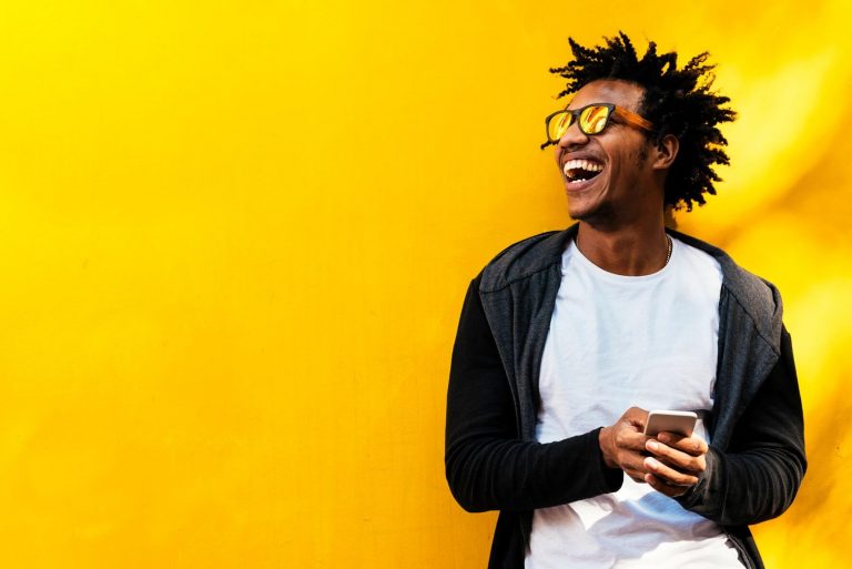 happy guy with stylish streetwear