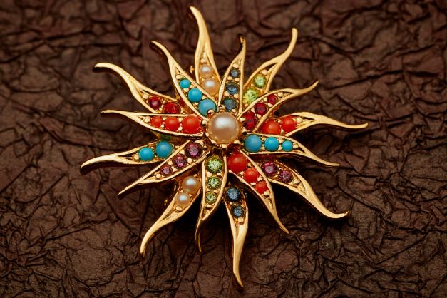 A vintage colourful brooch