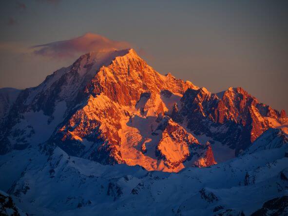 Mont Blanc in all its glory is a backdrop to a fantastic ski resort
