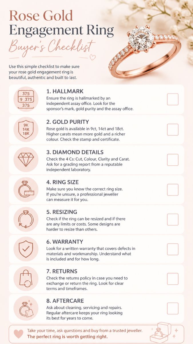 rose gold ring checklist